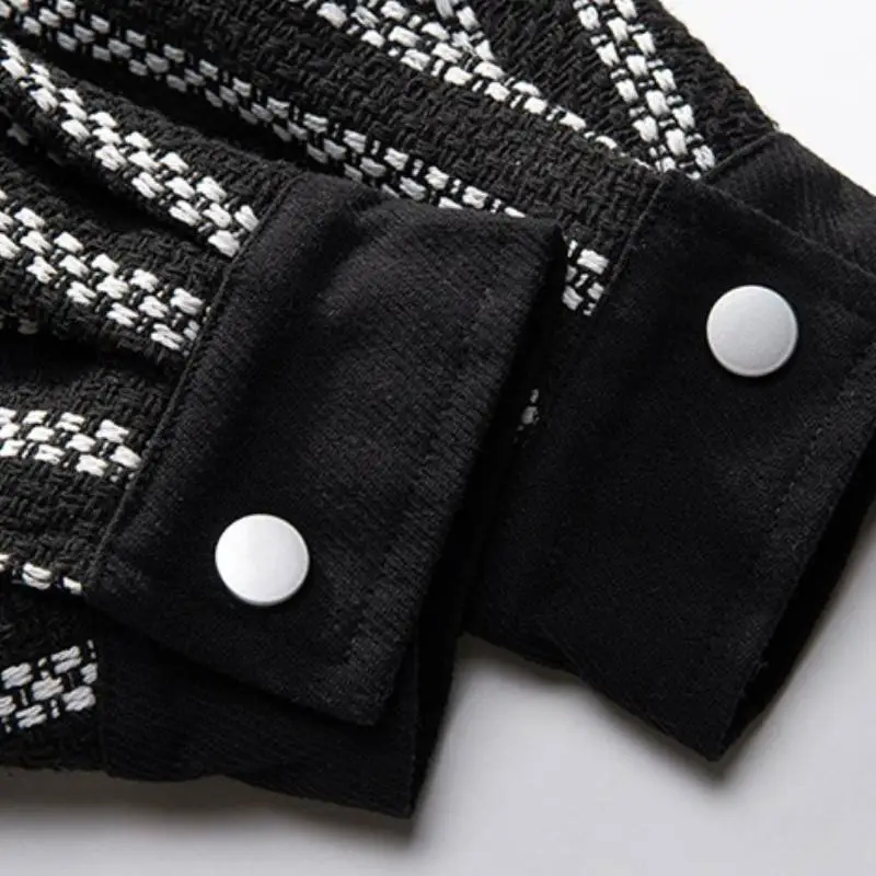 Retro Striped Stitching Jacket-7