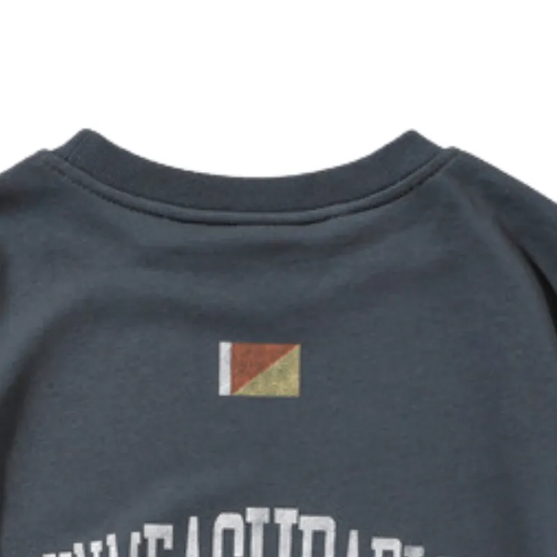Original Tooling Style Letter Printed Loose Crewneck Base Shirt-5