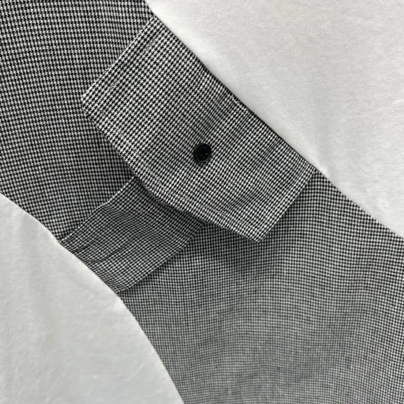 Contrast Color Stitching Men's T Shirt-3
