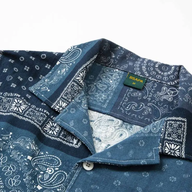 Blue Washed Cashew Long Sleeved Shirt-2