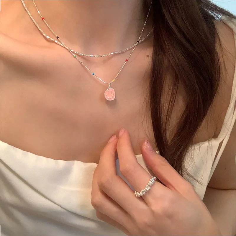 Fashionable Smiley Face Necklace-4