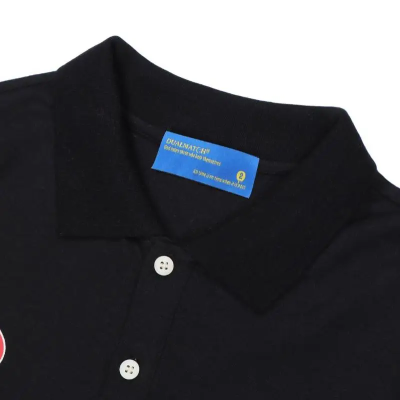 Loose Retro Letter Polo Shirt-5