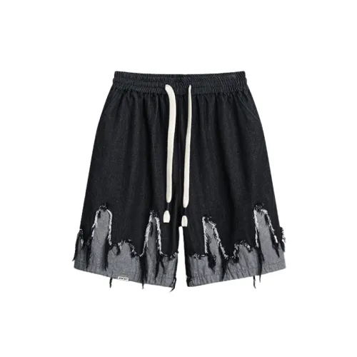 Street Hip Hop Ripped Cat Whiskers Denim Shorts