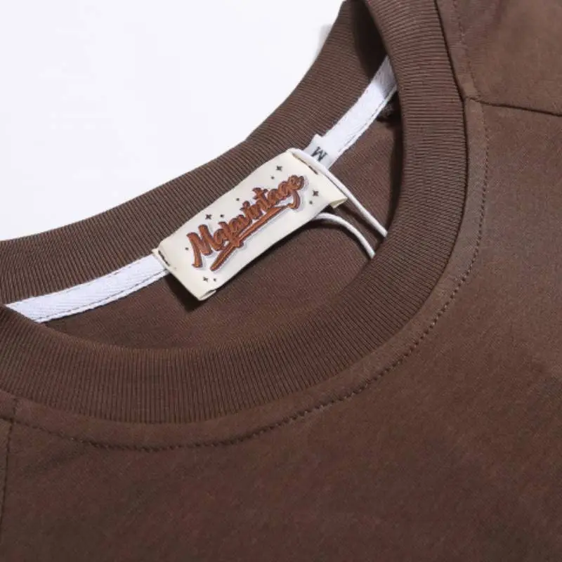 Retro Maillard Stitching T Shirt-4