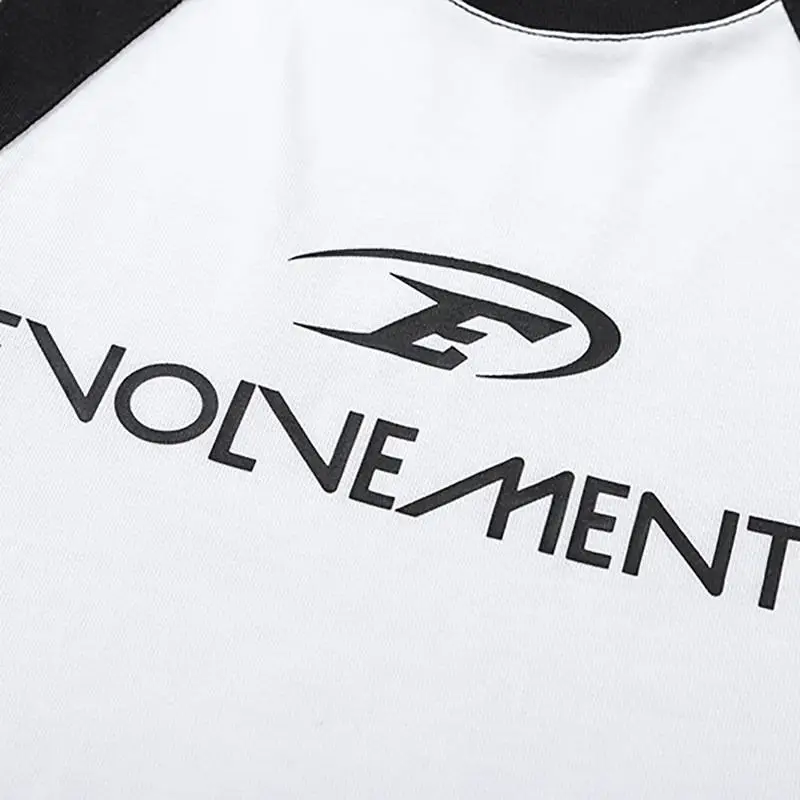 Multi level Split Color block Short sleeved T shirt-3