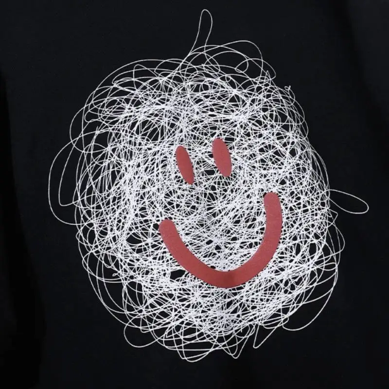 Trendy Smiley Print Versatile Round Neck T shirt-2