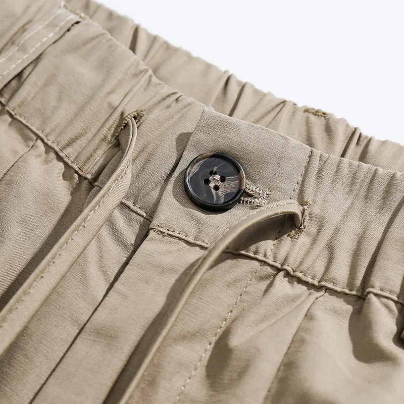 Solid Color Retro Outdoor Loose Casual Straight Pants-3