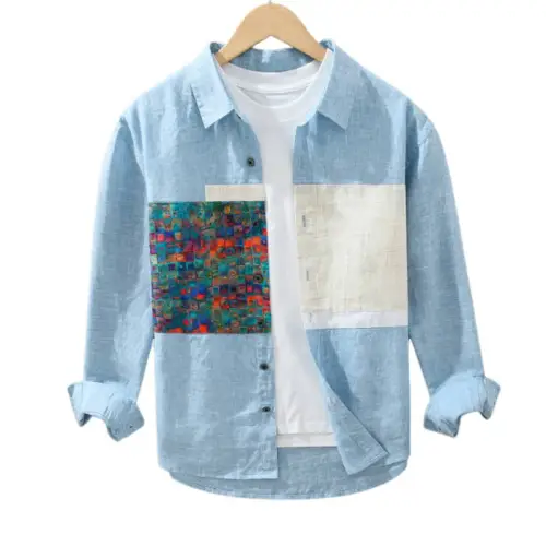 Loose Tide Print Linen Shirt