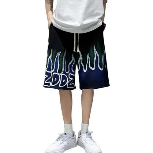 Retro Hip-Hop Flame Casual Shorts