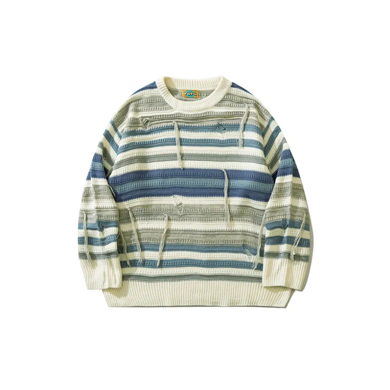 Striped Loose Long Sleeve Knitwear-0