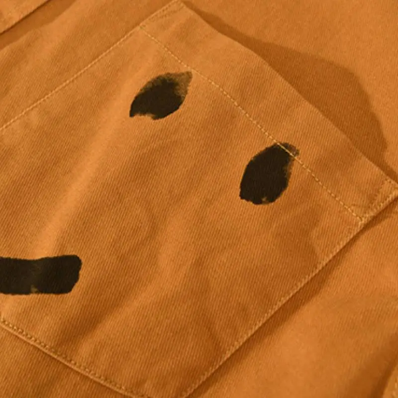 Loose Casual Shirt with Smiley Print-5