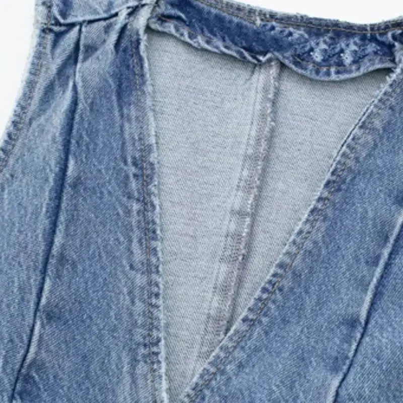 Retro Scratched Denim Vest-2