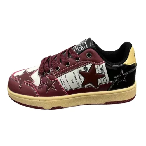 Trendy Niche Red Wine Star Skateboard Shoes