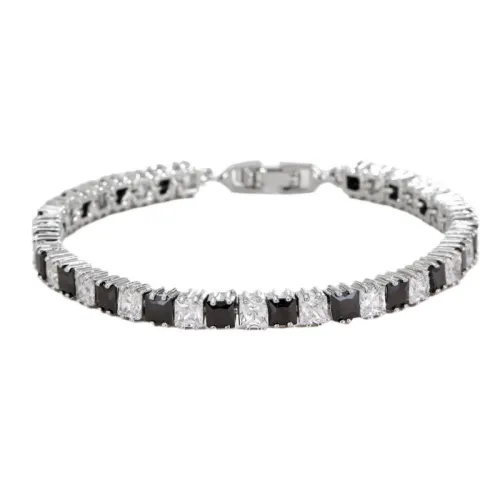 Black and White Zircon Bracelet