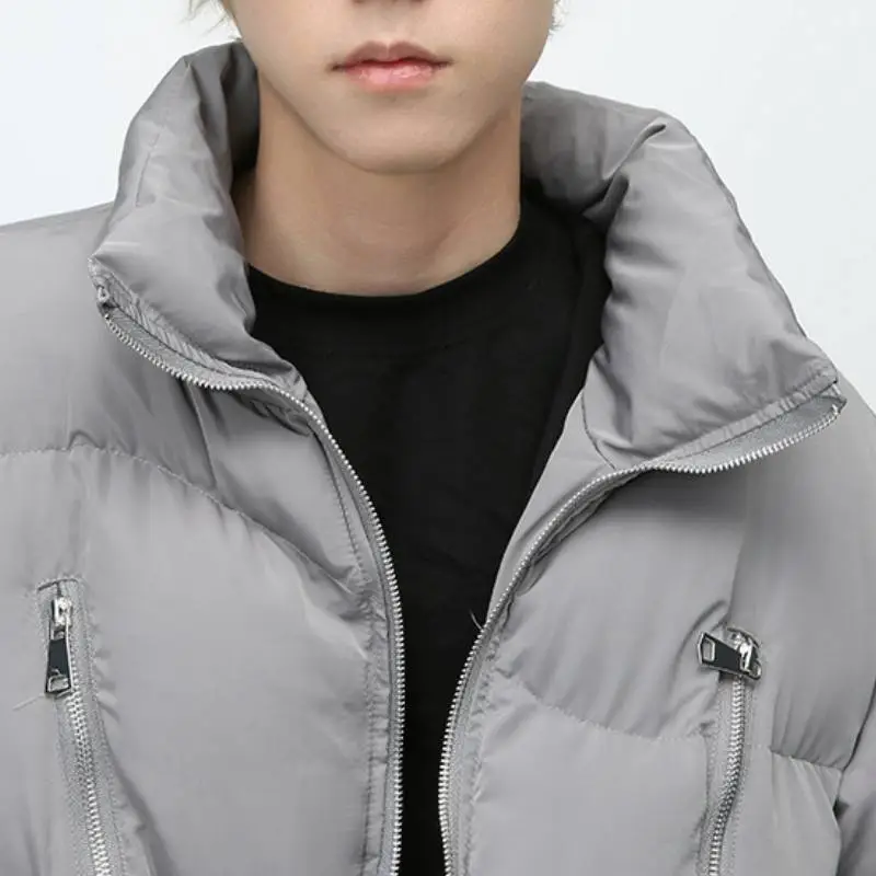 Retro Double Zipper Tooling Collar Cotton padded Coat-2