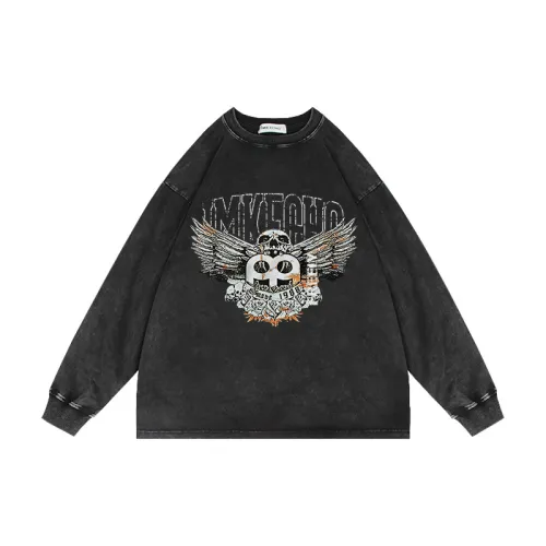 Vintage Owl Print Diablo Old Washed Round Neck Hoodie