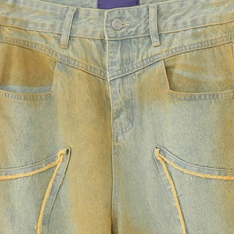 Retro Loose Washed Popular Jeans-3