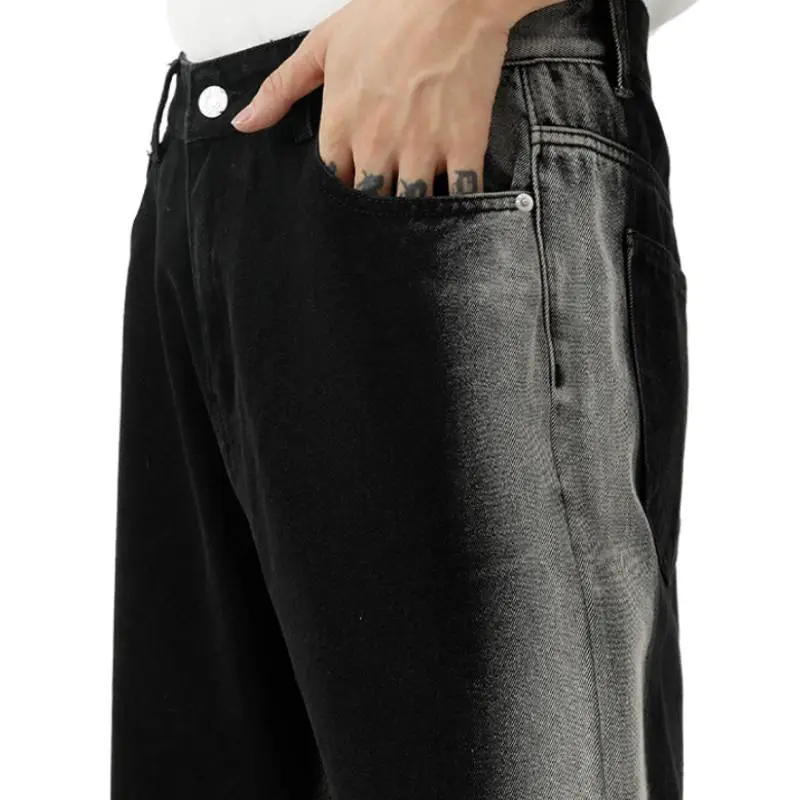 Patchwork Contrast Color Personality Trend Casual Jeans-5