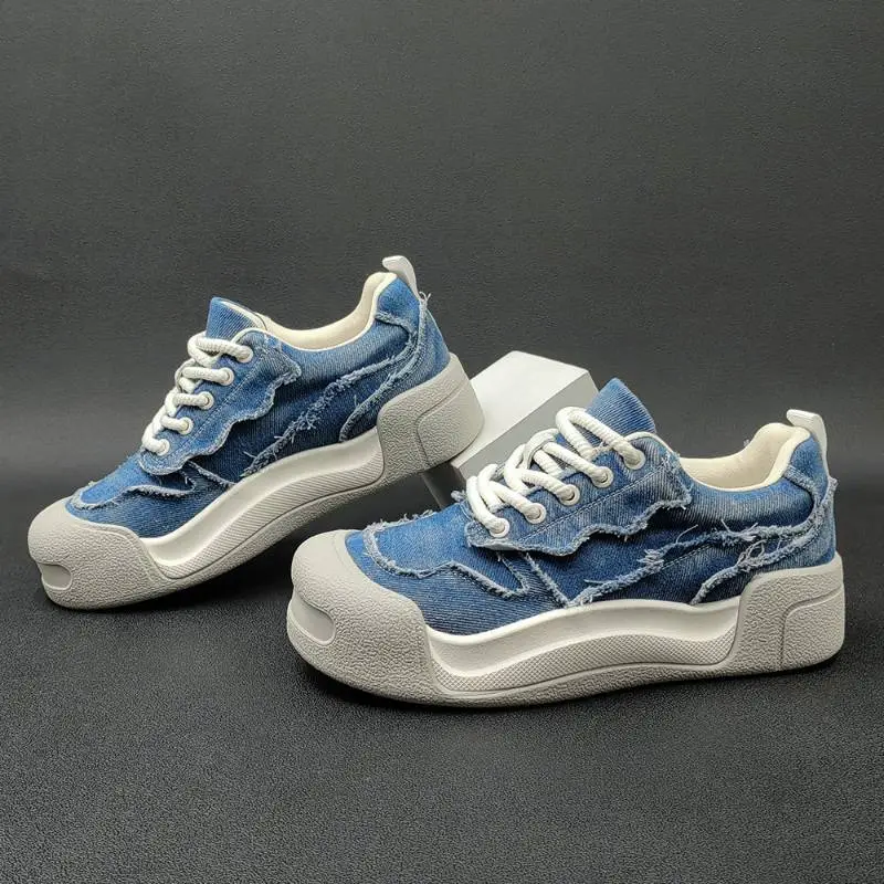 Retro Washed Denim Canvas Shoes-2