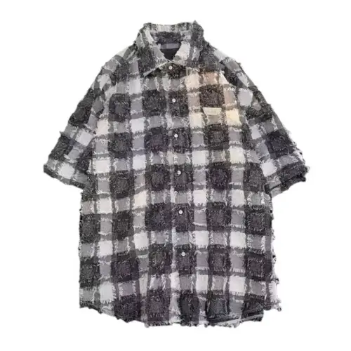 Tassel Plaid Retro Loose Shirt