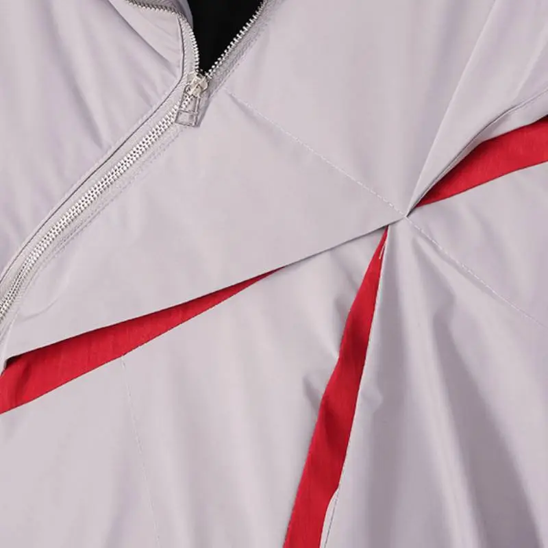 Loose Pleated Color Matching Design Cotton padded Jacket-4