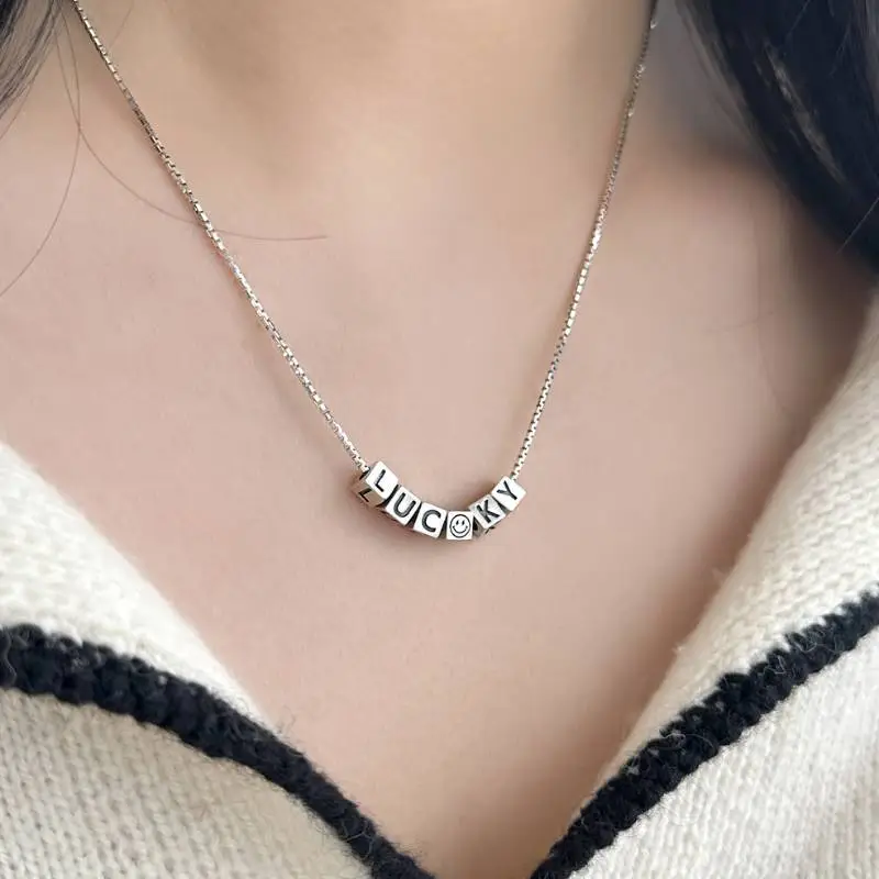 Retro Lucky Letter Necklace-1