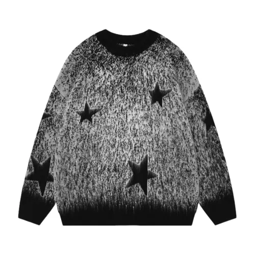 Hip-hop Flocking Star Round Neck Sweater