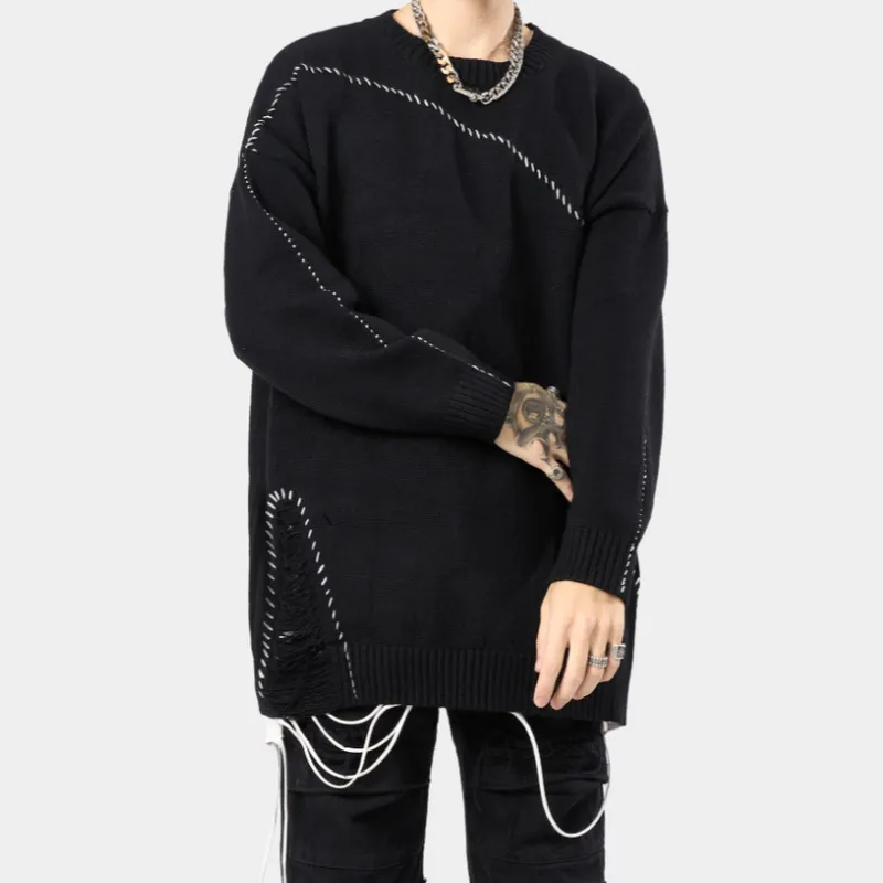 Design Sense High Street Hole New Sweater-5