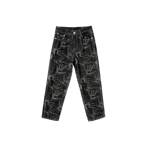 PASET Palm-printed jeans