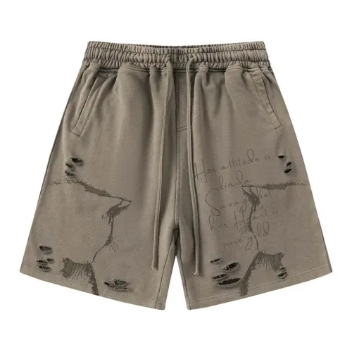 Creative Graffiti Print Ripped Shorts