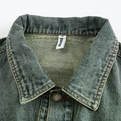 High Street Trendy Color Contrasted Design Casual Denim Patched Jacket