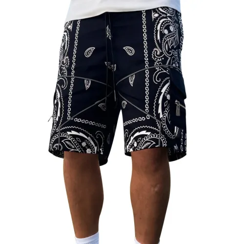 Casual Straight Shorts with Multi-Pockets