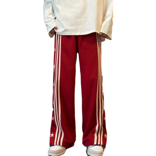 Trendy Striped Wide-Leg Sports Pants