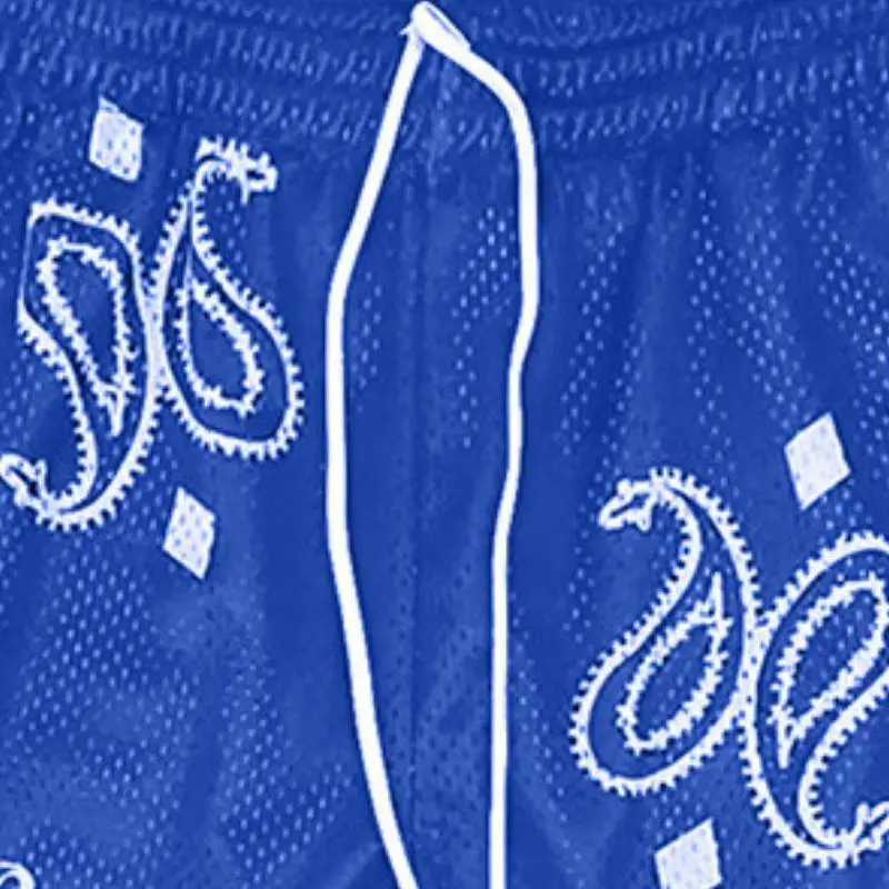 Mesh Outerwear Elastic Waist Shorts-7