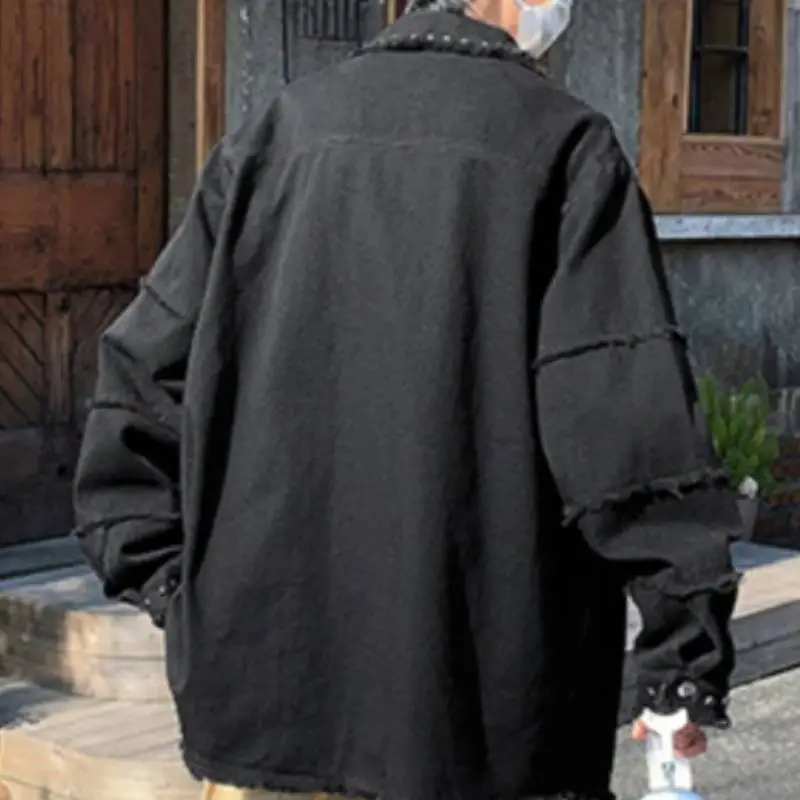 Denim Punk Destruction Burr Edge Jacket-3