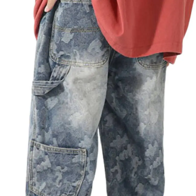 Retro Trendy Camouflage Jeans-3