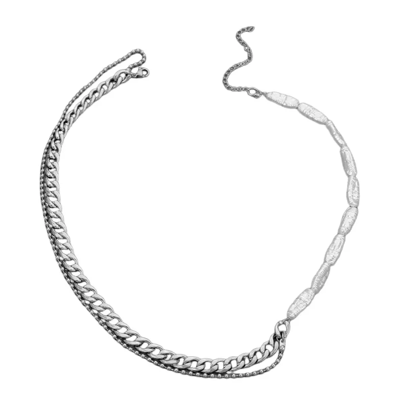 Double Layer Titanium Steel Necklace-1