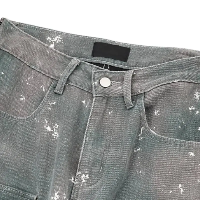 Old Tie Dye Splash Ink Y2K Low Waist Jeans-2