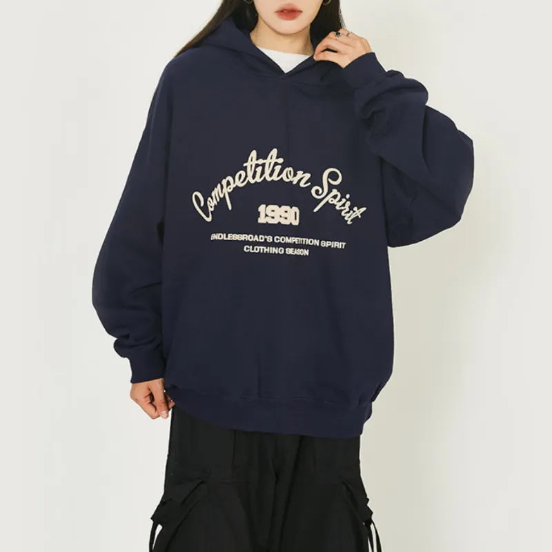 Retro Fleece lined Thickened Hoodie-5