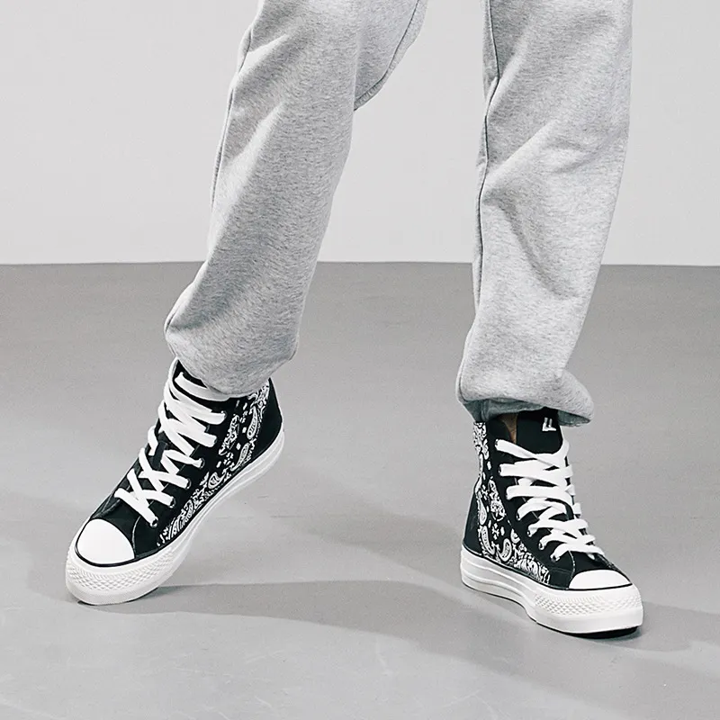 Cashew Flower Printed High top Shoes-6