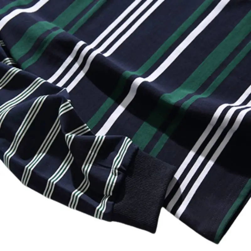 Retro Original Loose Patchwork Striped POLO Shirt-3