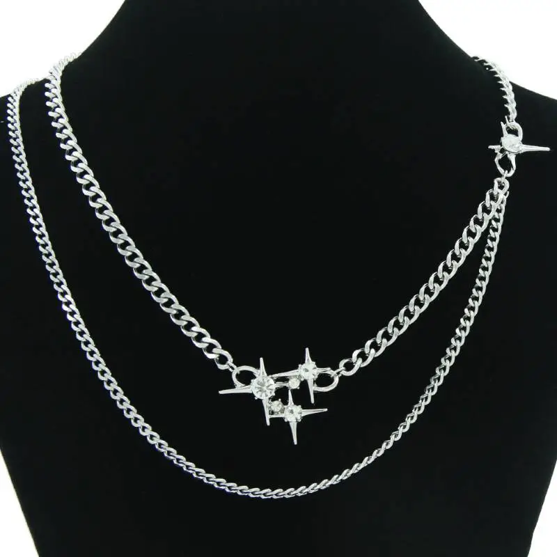 Trendy Double Layer Cuban Necklace-1