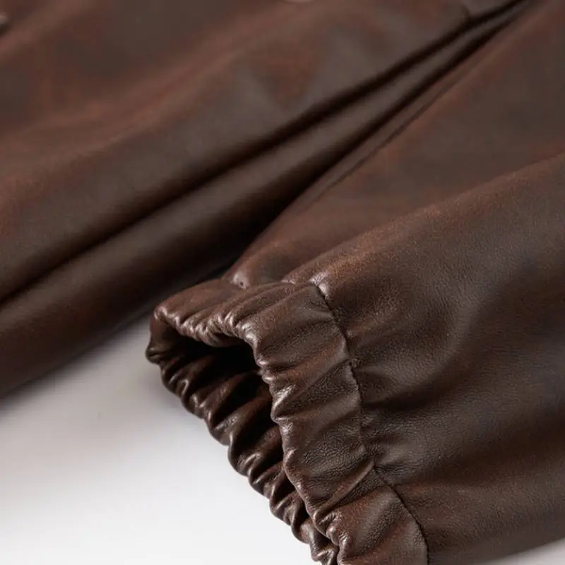 Retro Oversized Leather Jacket-3