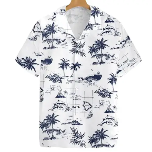 Coconut Tree Large Size Casual Shirt