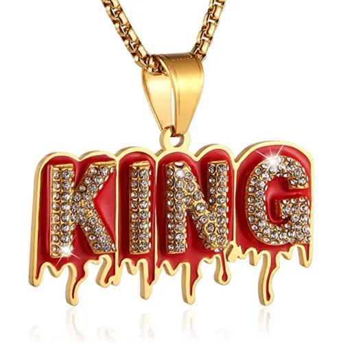 Hip-Hop King Letter Pendant Necklace