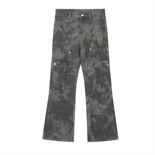 Tie-Dyed Split Stitching Trousers