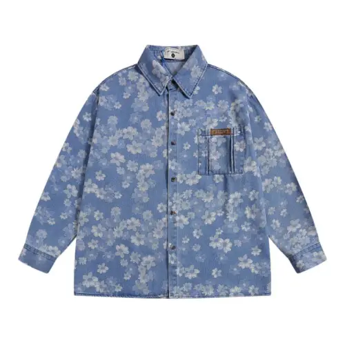 Long Sleeve Retro Floral Trendy Shirt