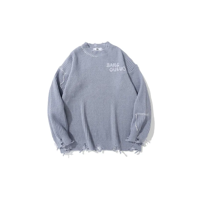 High Street Distressed Ripped Sweater-2