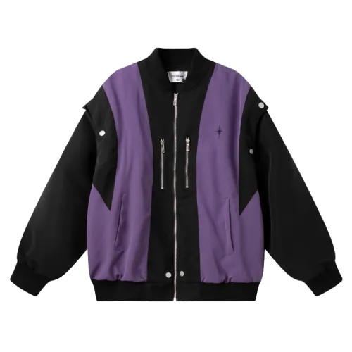 Retro Street Design Stitching Detachable Sleeve Jacket