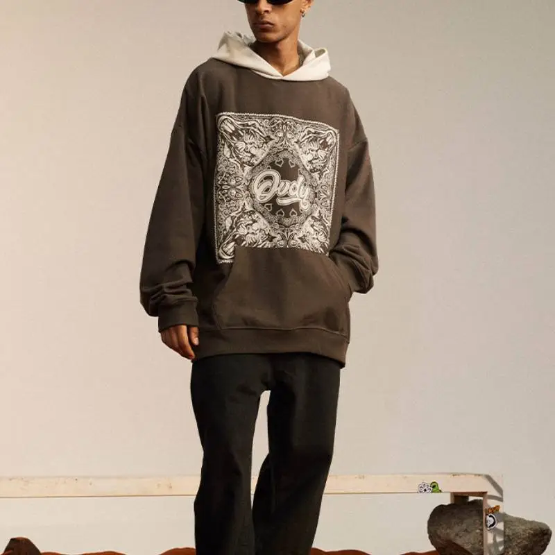 Totem Direct Spray Color Matching Tide Hoodie-7